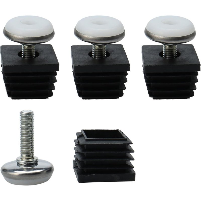 Pieds De Nivellement Meuble Réglable Pied Réglable Patin De Meuble Jambe Pied De Table Chaise Base Protection Plancher M8 30 X 30mm Carré Tube Inserts Glisse Kit De 4pcs