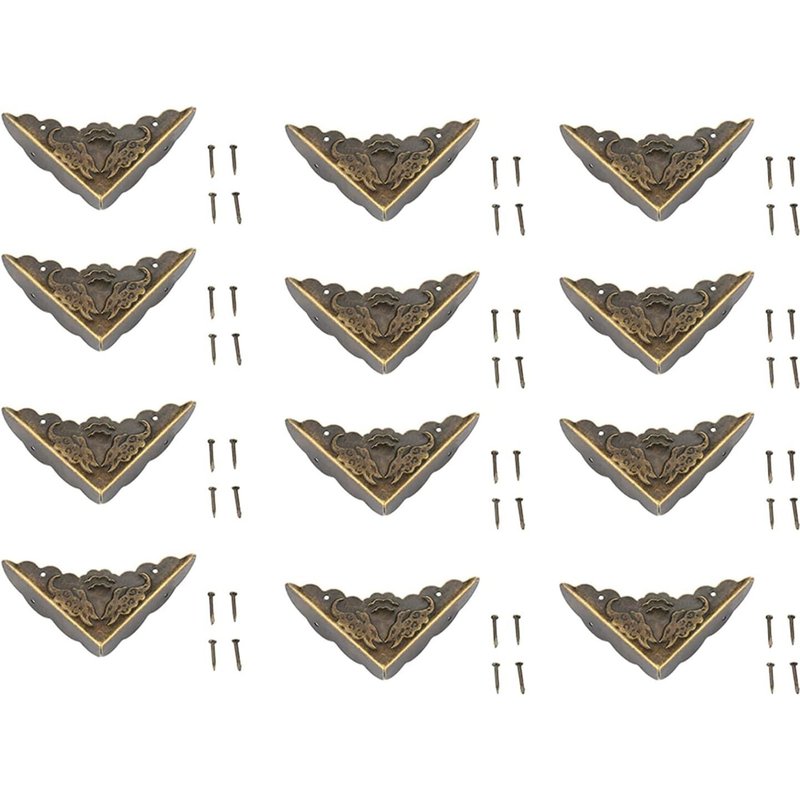 Protecteur De Décor D'angle En Bronze, Protecteur De Décor D'angle En Bronze, 12 Pièces En Laiton Antique, Pare-Chocs De Sécurité Pour Coin De Meuble Ou Pare-Chocs De Sécurité