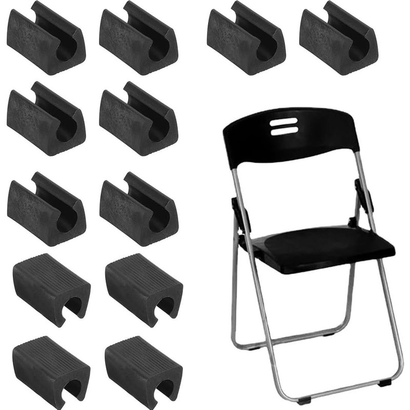 Ensemble De 12 Couvre-Jambes En U Pour Chaise Avec Pinces Antidérapantes Et Coussinets Pour Protéger Les Sols Et Éviter Les Rayures Sur Les Tuyaux De Chaises Mobiles,