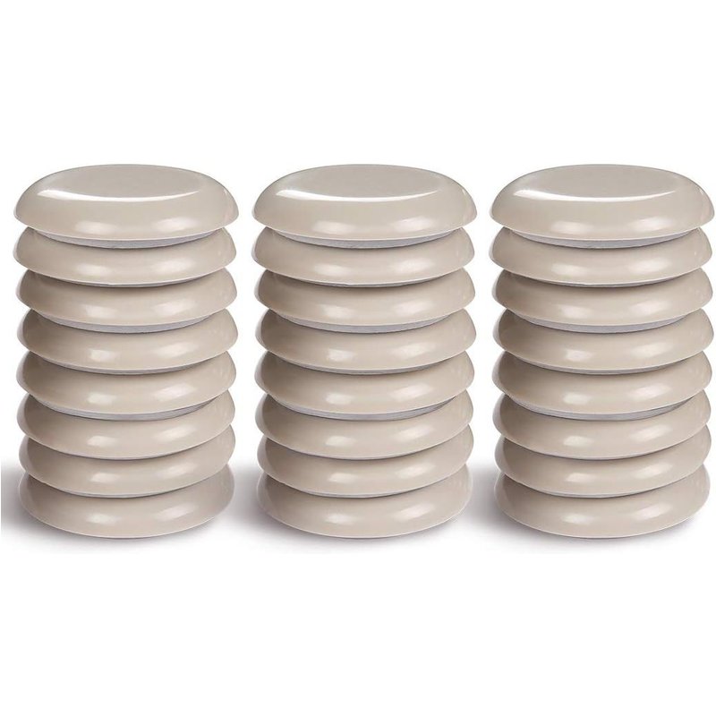 Ø 50mm Patins De Meubles, Patins Autocollants Pour Meubles Beige, 24pièces Auto-Adhésives Coulisses De Meubles Adaptés Aux Sols Et Tapis Lisses