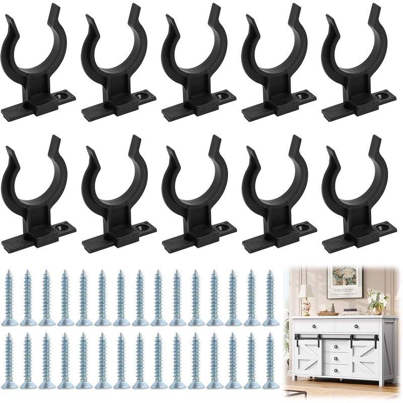 10 Clips Fixation Plinthe Cuisine Sous-Meubles Fixations De Cuisine Avec 30 Vis, Compatible Avec Pieds De Cuisine De 32-40 Mm, Robuste Et Durable, Installation Facile, Pour Tous Types De Cuisi