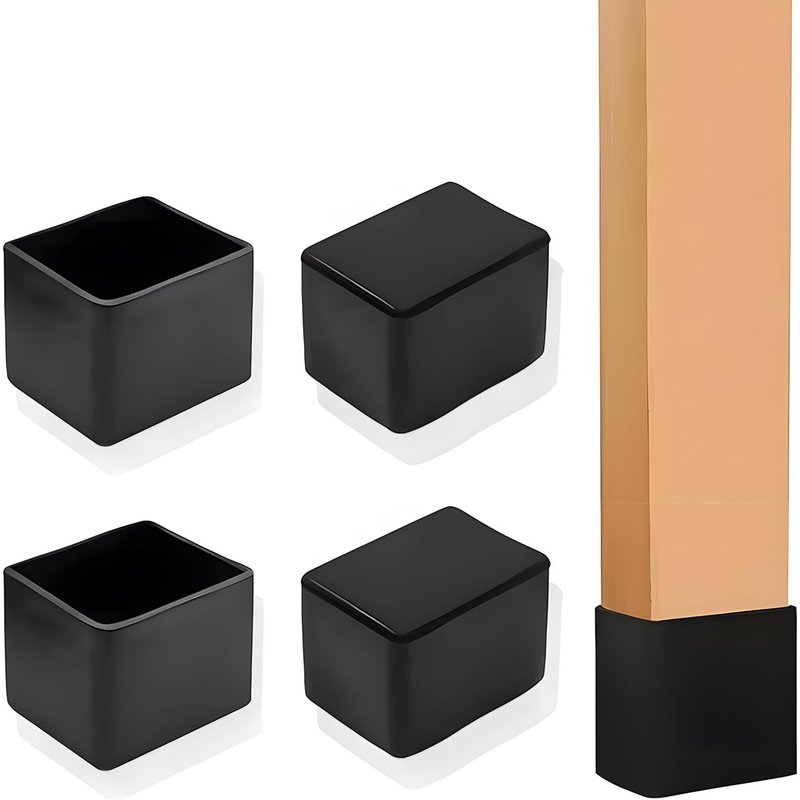 4pcs Embout De Chaise 20 mm x 30 mm en Caoutchouc Capuchon Jambe protecteurs de Sol Pieds de Table Embouts de Protection carrés en Caoutchouc pour Pieds de Chaise - pour protéger Les sols