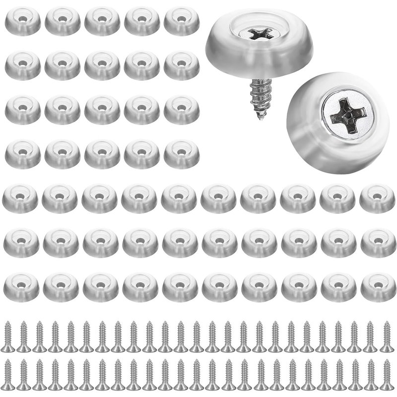 Lot De 50 Pieds De Planche À Découper En Caoutchouc Transparent Antidérapant Avec Vis En Acier Inoxydable Pour Meubles Et Appareils De Cuisine