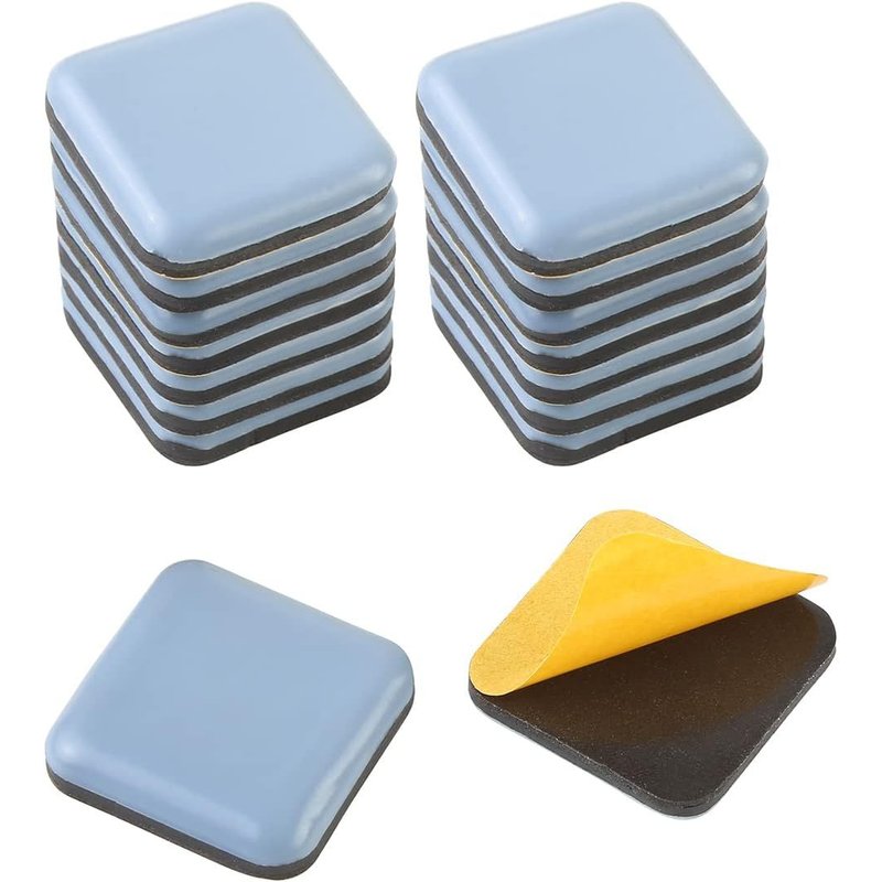 Patins De Meubles, Ptfe Téflon Carré Auto-Adhésives Coulisses De Meubles Adaptés Aux Sols Et Tapis Lisses, 16 Pièces 40 Mm Carré
