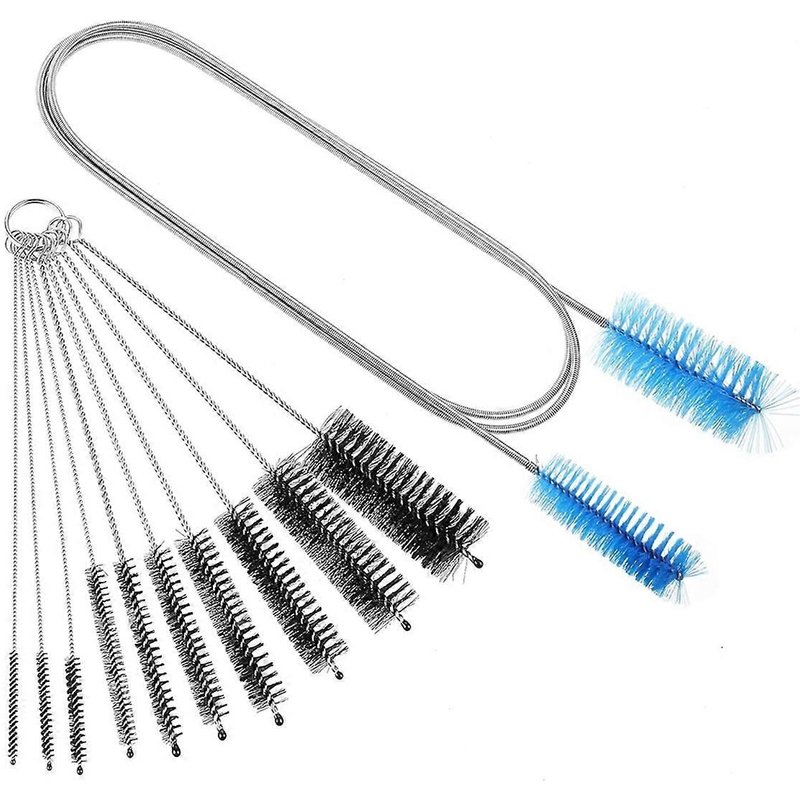 Ensemble De 11 Brosses De Drainage Flexibles, Brosses À Double Extrémité En Acier Inoxydable, Brosses De Nettoyage Pour Paille