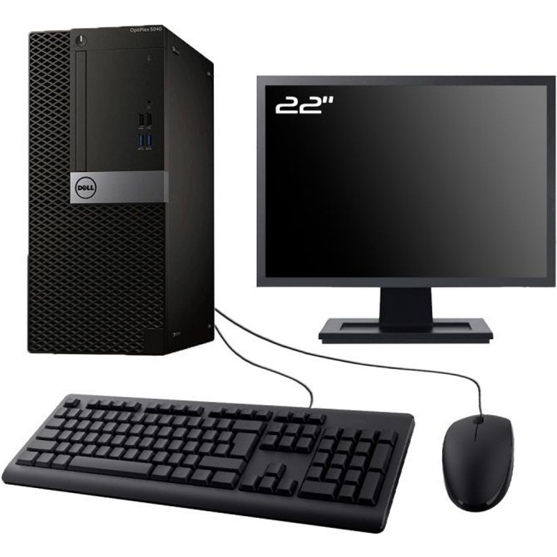 PC Dell OptiPlex 5040 MT Ecran 22" intel I5-6500 RAM 32Go HDD 2To W10 Wifi