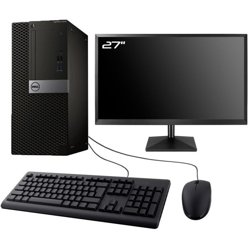 PC Dell OptiPlex 5040 MT Ecran 27" intel I5-6500 RAM 32Go HDD 2To W10 Wifi