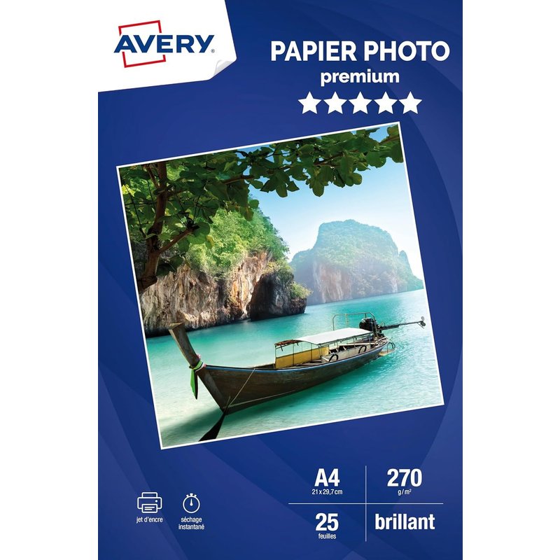 25 Feuilles De Papier Photo 270G/M² Brillant. Format A4. Impression Jet D'Encre.
