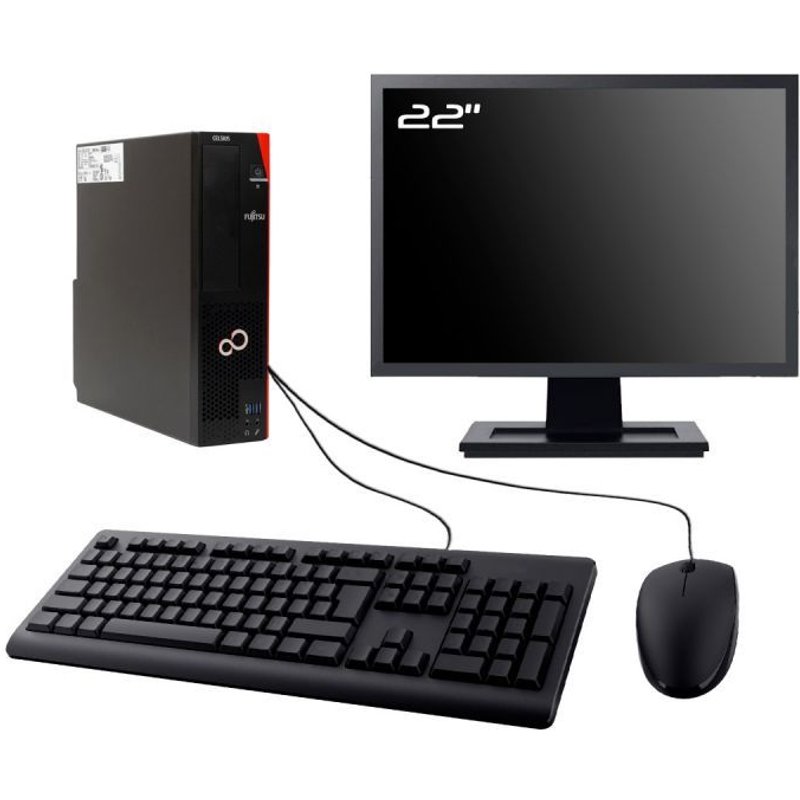 PC Fujitsu Celsius J580 SFF Ecran 22" Intel I3-8100 RAM 32Go SSD 960Go W11 Wifi