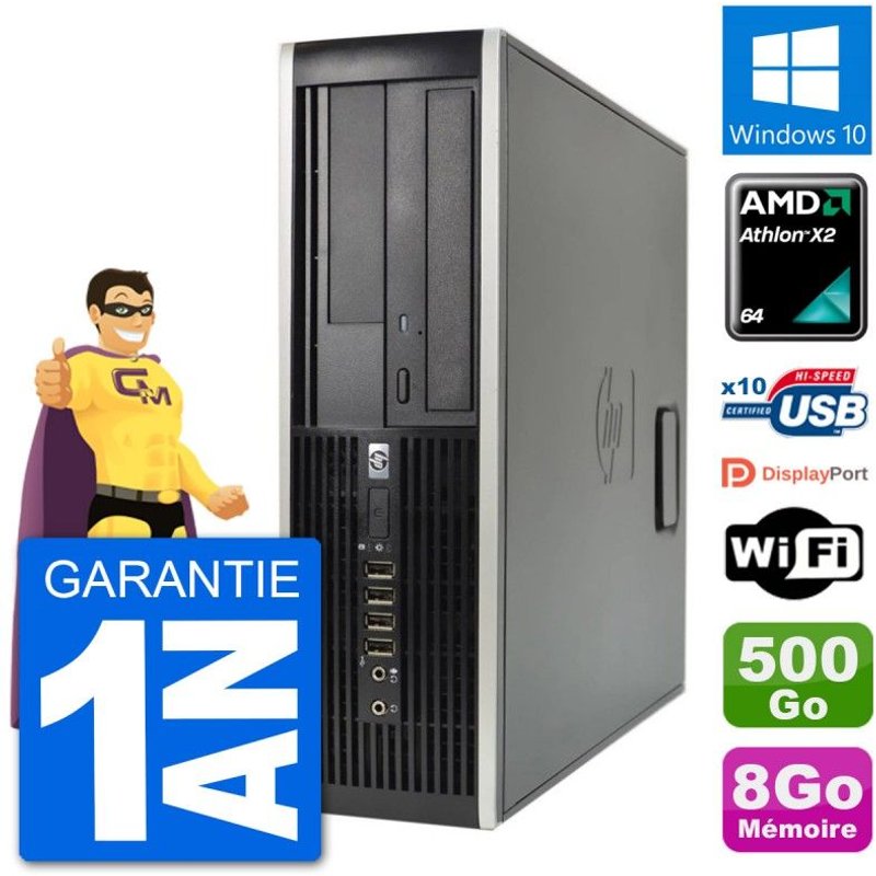 PC HP 6005 SFF AMD Athlon II X2 B24 RAM 8Go Disque Dur 500Go Windows 10 Wifi