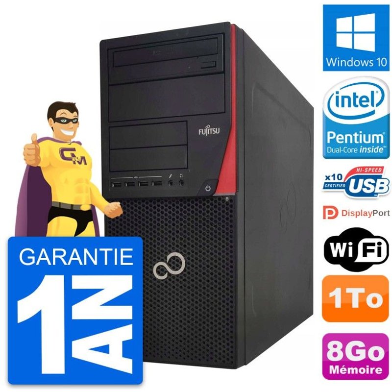 PC Tour Fujitsu Esprimo P920 Intel G3220 RAM 8Go Disque Dur 1To Windows 10 Wifi
