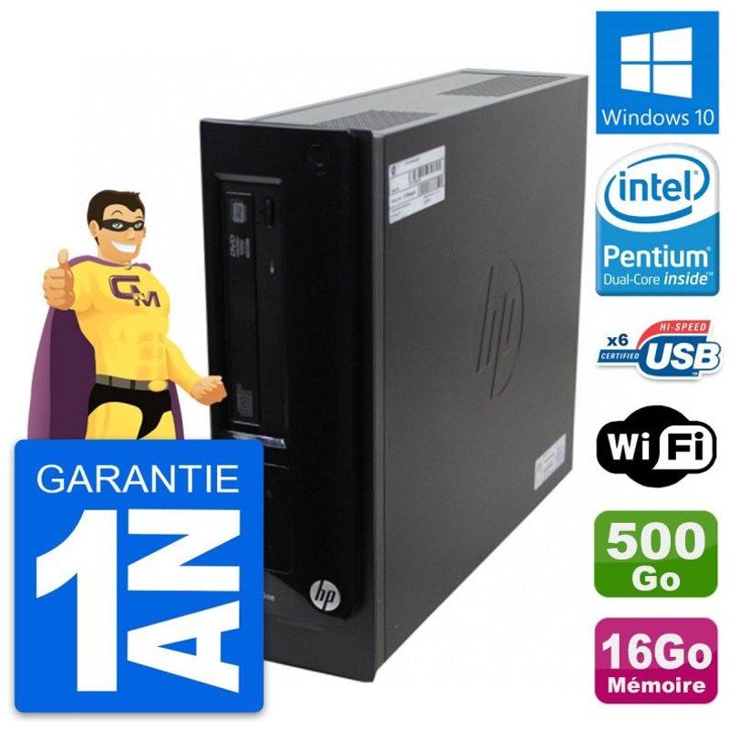 PC HP Pro 3300 SFF Intel Pentium G630 RAM 16Go Disque Dur 500Go Windows 10 Wifi