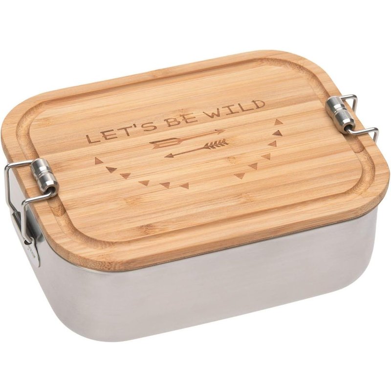 Boîte à déjeuner pour enfants Boîte à déjeuner en acier inoxydable et en bambou École maternelle durable/Lunchbox Stainless Steel Bamboo Adventure