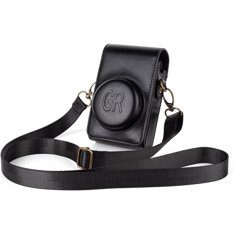 Custom PU Leather Bag for Ricoh GR/GR II,Protective Carry Bag,Black,Minimalist