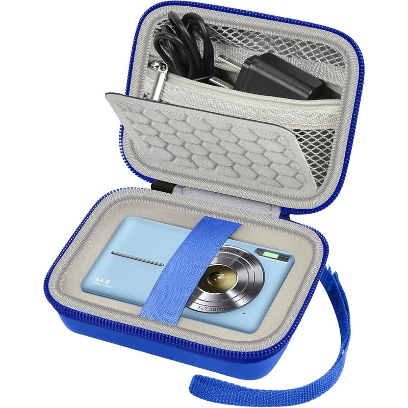 Beginner Digital Camera Bag 8X HD Digital Zoom 21MP 1080P HD 2.7"" Small Storage Case (Blue)