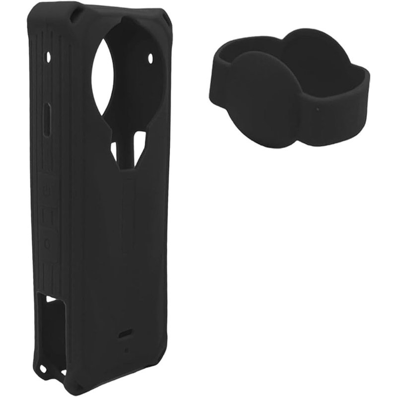 Protective Case for Insta360 X5 Panoramic Action Camera,Silicone Protective Case with Lens Cap for Insta360 X5 Sports Camera Accessories(Black)