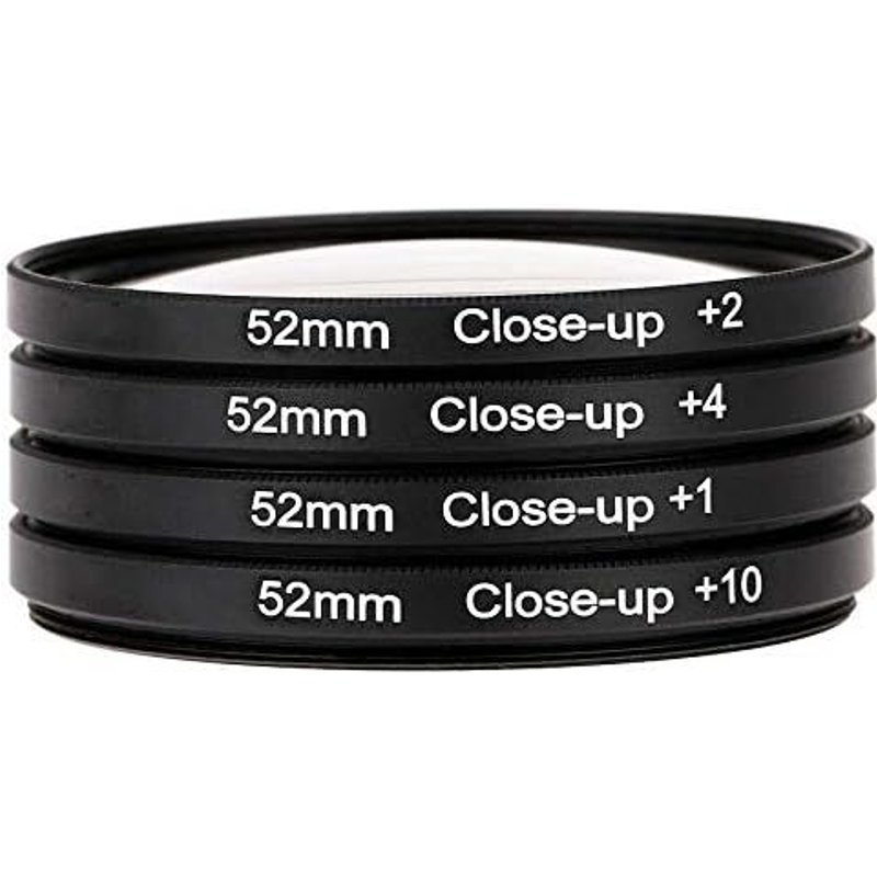 Kit de filtres macro pour appareil photo reflex numérique (+ 1,+ 2,+ 4,+ 10) avec sac de rangement (52 mm)