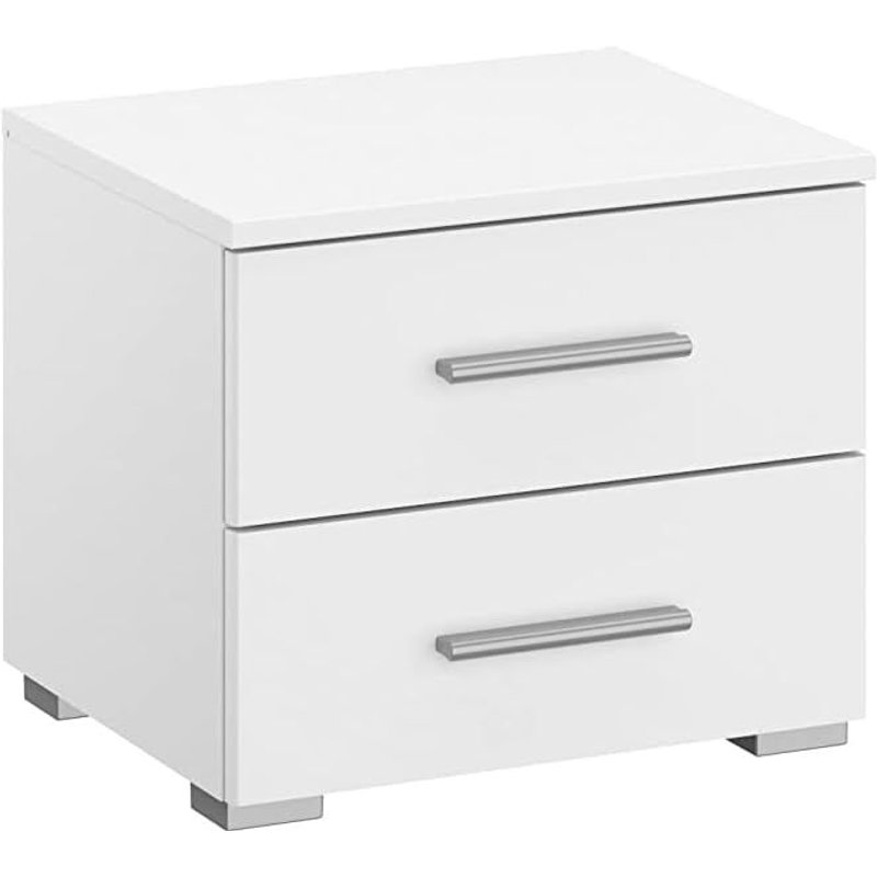 Möbel Base Table De Chevet À 2 Tiroirs Blanc 40 X 36 X 40 Cm