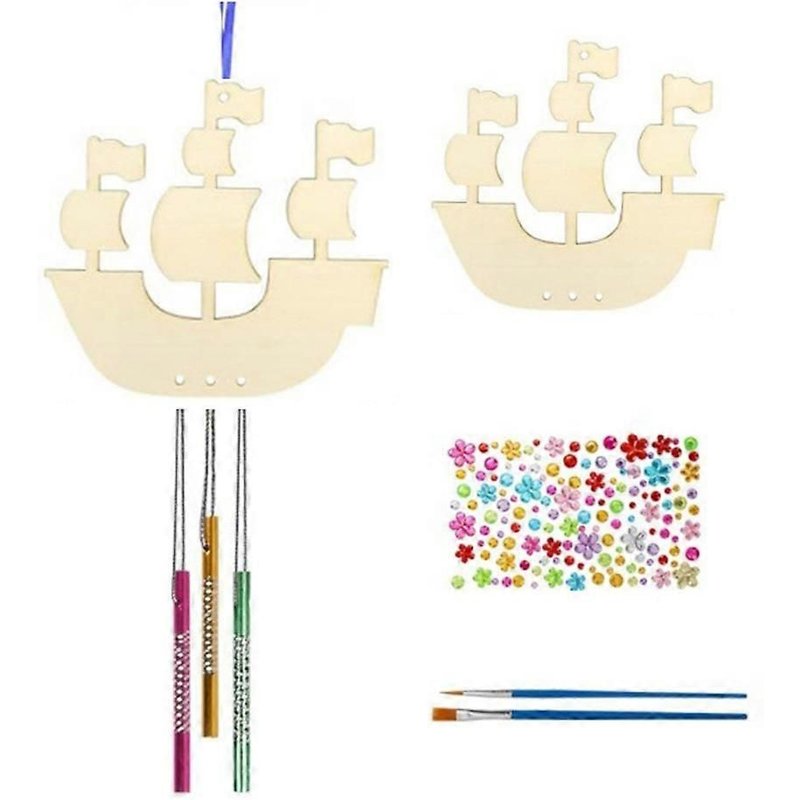 Ornements De Carillon À Vent Pour Enfants, Bricolage, Peint, Activité Artistique D'anniversaire, Pendentif De Décoration, Bateau Pirate Se