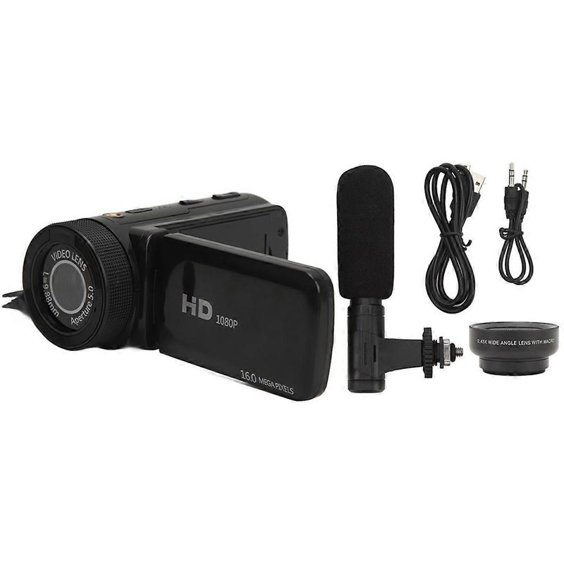 Nouveau caméscope vidéo prenant en charge l'enregistrement stéréo 2,4 pouces IPS interface USB appareil photo numérique Re