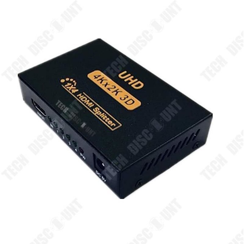 TD® Répartiteur HDMI Une entrée, quatre sorties 4K*2K Répartiteur vidéo et audio Convient aux projecteurs HD, DLP, LCD