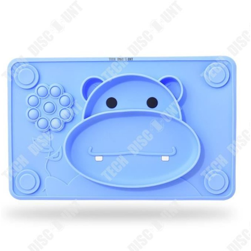 Td® Assiette À Dîner En Silicone Pour Enfants Hippo Creative Deux-En-Un Ventouse Nourriture Complémentaire Bol Antidérapant