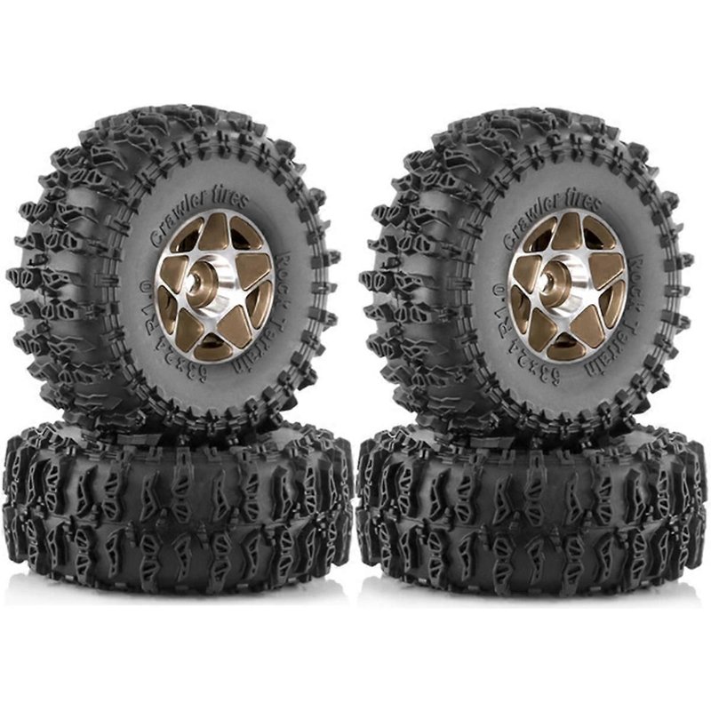Lot de 4 pneus de roue à billes en métal de 63 mm (1 pouce) pour voiture sur chenilles RC 1/18 1/24 TRX4M SCX24 AX24 FCX2