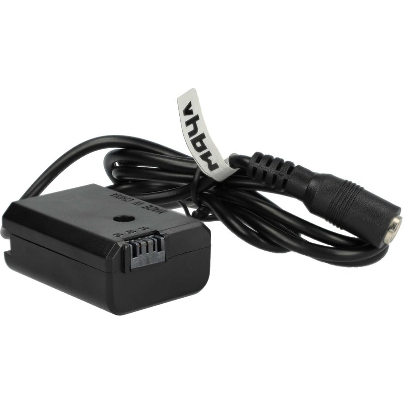 vhbw Adaptateur batterie factice compatible avec Sony Smartshot ILCE-QX1 appareil photo, reflex, numérique, DSLR