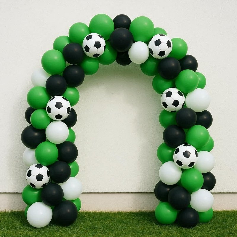 Sjzg-Lot De 50 Arches De Ballons Pour FĂȘte De Football, Ballons Ă ThĂšme Vert Et Noir Avec Ballons ImprimĂ©s De Football, Pour DĂ©corations De FĂȘte D'anniversaire, ĂvĂ©nements, CĂ©lĂ©brations D'Ă©quipe