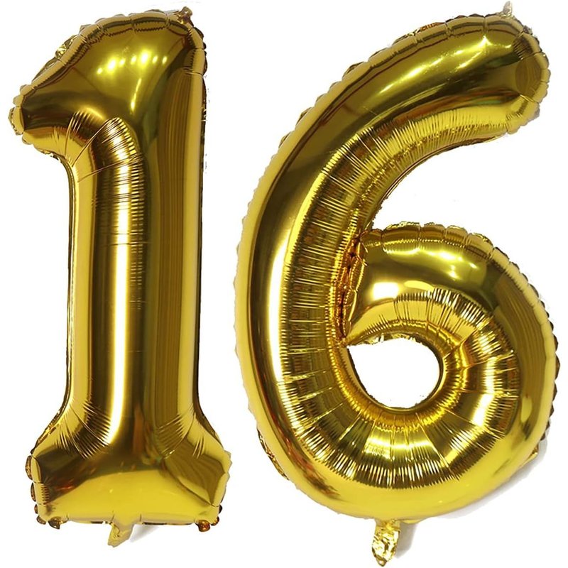 Sjzg-Ballon À L'hélium Autocollant Pour Décorations De Fête D'anniversaire Et Décoration De Fête D'anniversaire - 101,6 Cm - Doré 16