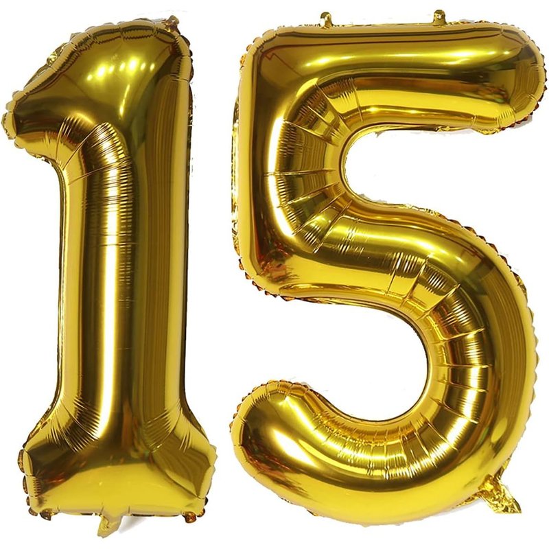 Sjzg-Ballon À L'hélium Autocollant Pour Décorations De Fête D'anniversaire Et Décoration De Fête D'anniversaire - 101,6 Cm - Doré 15