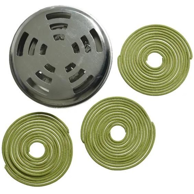 SPIRALE CITRONELLA 6PZ 11CM CON CONTENITORE IN METALLO