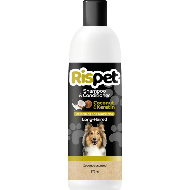 Shampoing Démêlants Noix De Coco Et Kératine, Nettoyant Pour Chiens Et Animaux À Poils Longs, Formule Délicate Sans Allergènes Et Ph Équilibré, Parfum Noix De Coco, 370 Ml