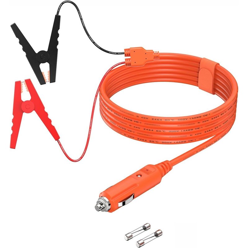 12V Lead Acid Battery Charging Cable for Car,Car Battery Charger Cable with Crocodile Clips for All Jackery Solar Generators and Power Stations