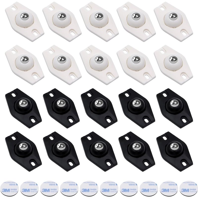 20 Pcs Self Adhesive Swivel Casters,Mini Transfer 360 Degree Furniture Casters,Silent for Kitchen Appliances Garbage Bins Lower Storage Box Bin