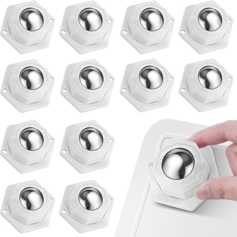 12 Pièces Petite Roulettes Pour Meubles,Roulettes Pivotantes Auto-Adhésives Charge 200kg,Mini Transfert Roues De Meubles À 360 Degrés De Rangement,Petits Meubles,Poubelles Et 36 Vis