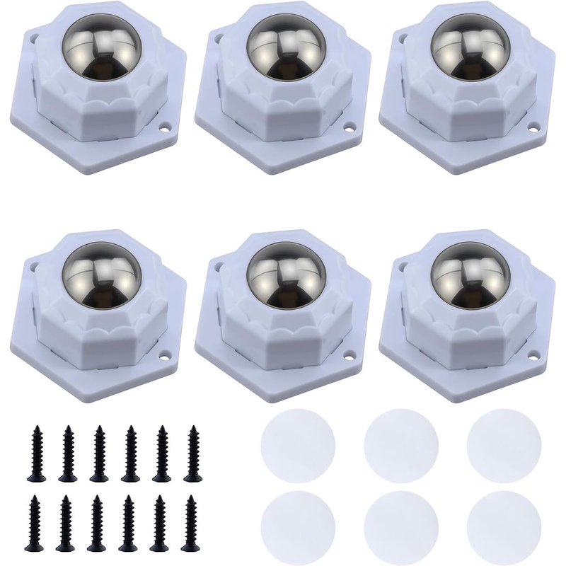 6 Pièces Autocollant À Billes,Meubles Autocollant À Billes,Meubles À Billes Blanc,Capacité De Charge 200kg Boîte De Rangement Pour Meubles Ustensiles De Cuisine
