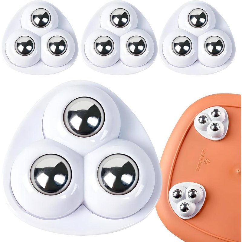 4 Pack Universal Self Adhesive Furniture Caster Wheels Universal Furniture Casters 360 Degree Rotation For Flower Pots,Bedside Tables Small Ball Casters For