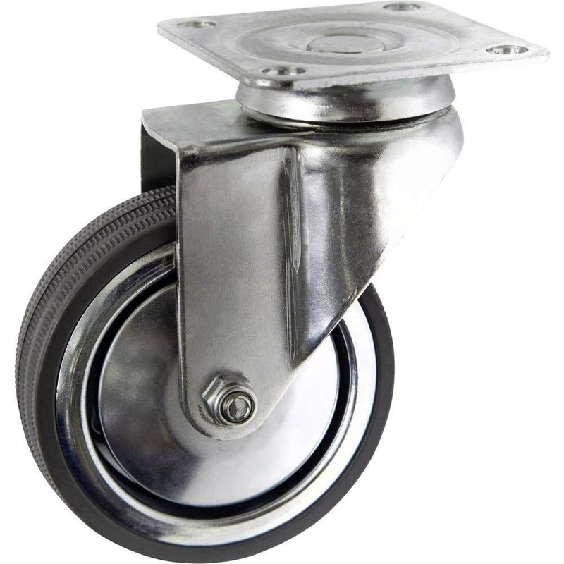 TO-5137911 Roulette pivotante en caoutchouc 80 mm avec plaque de fixation Capacité de charge (max.): 70 kg
