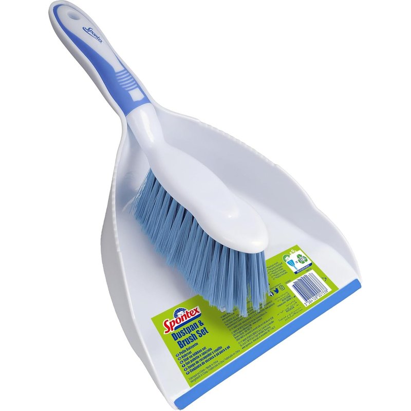 Dustpan-Large capacity brush-Durable bristles and soft rubber rim-Compact-Lightweight design