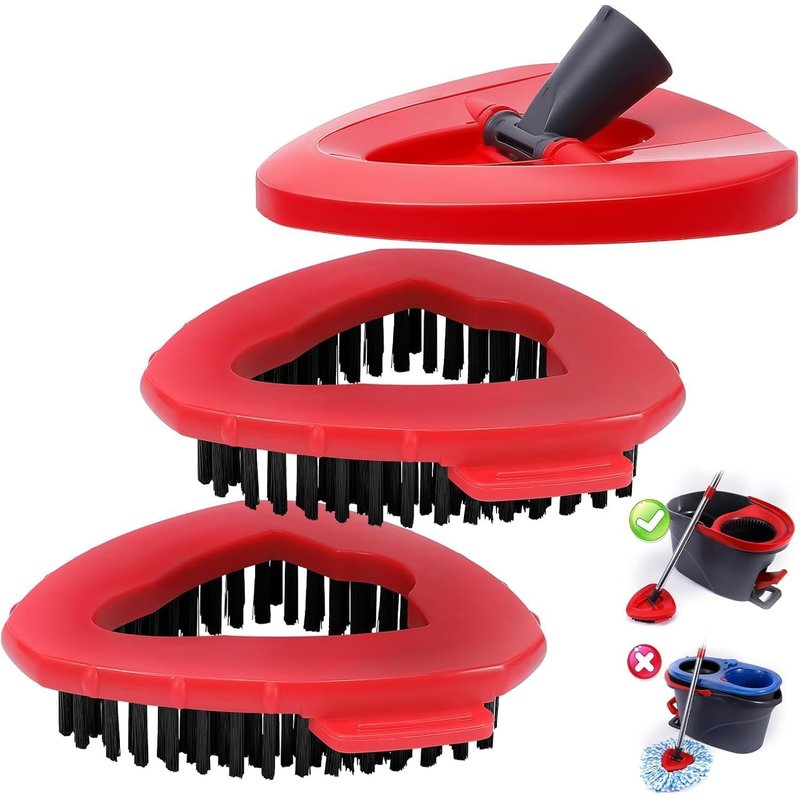 2 x Scrub Brush and 1 x Rotating Mop Head,Replacement Base for O Ceda and Viled EasyWring 1 Tank Cleaning System for Bathroom,Kitchen,Wall,Tile