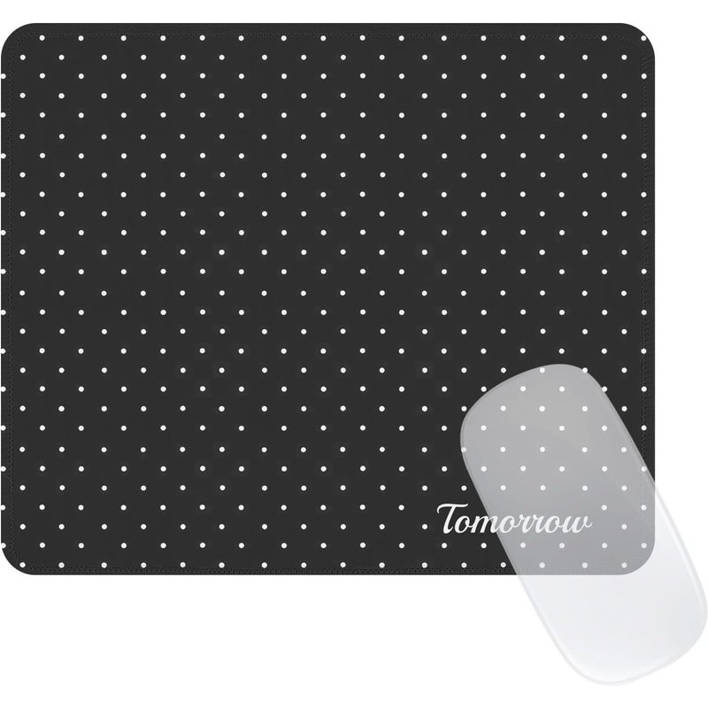 Cute Polka Dot Mouse Pad,Mouse Mat with Waterproof and Non-Slip Rubber Base,Small Mousepad with Precise Sewing,Suitable for Work,Home,Black