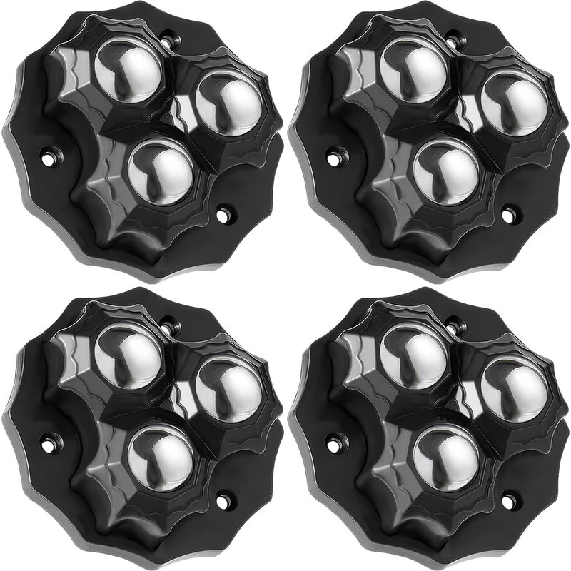 4 Pack Ball Caster,Furniture Caster,Table Caster,360 Degree Self Adhesive Ball Caster,150kg Load Capacity + Ball Casters (Black)
