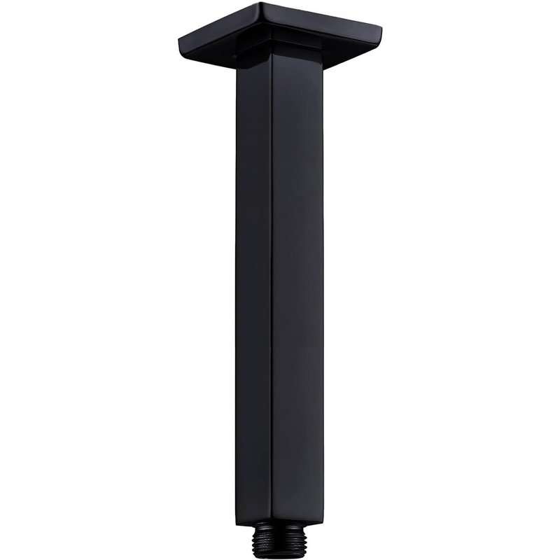 Bras de Douche Noir,Bras de Douche Mural 20 cm Rallonge Douche Carré en Acier Inoxydable A2 V2A Bras de Douche Noir D'extension pour Tete De Douche Pluie,Finition En Peinture Noire