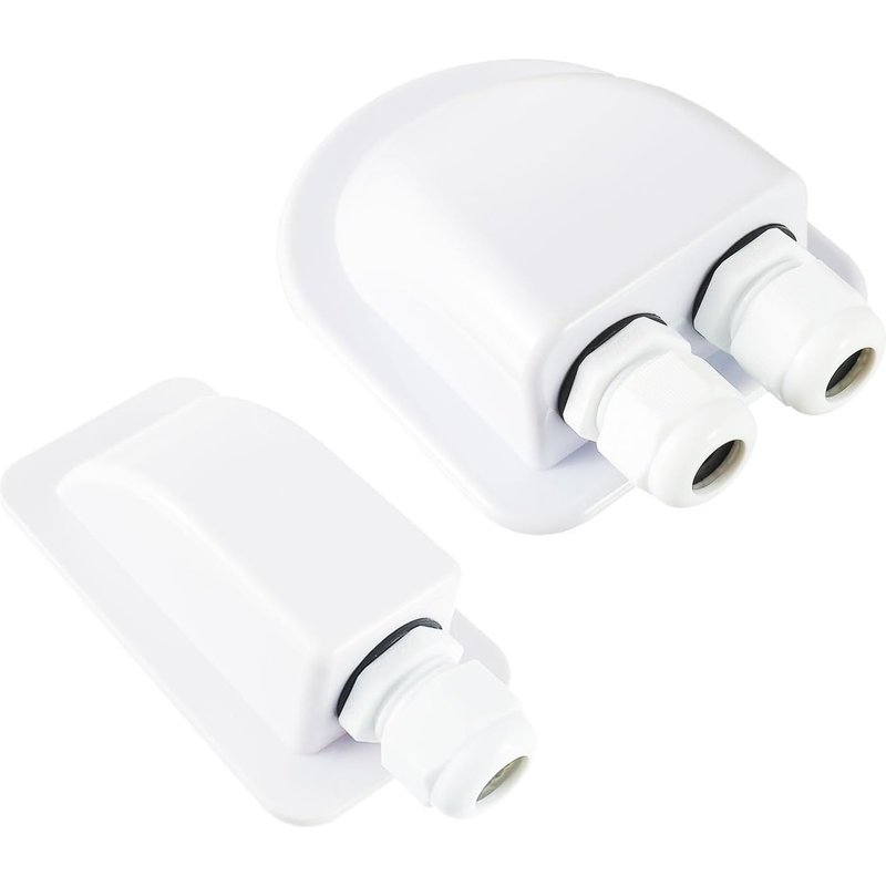 Passe-câble Solaire, ABS IP68 Solaire Unique/Double Entrée Boîte de jonction, d'entrée de Câble Étanche pour Câble 6-12 mm, pour Projet Solaire, Camping-Car, Caravane, Bateau (2 Pièces)