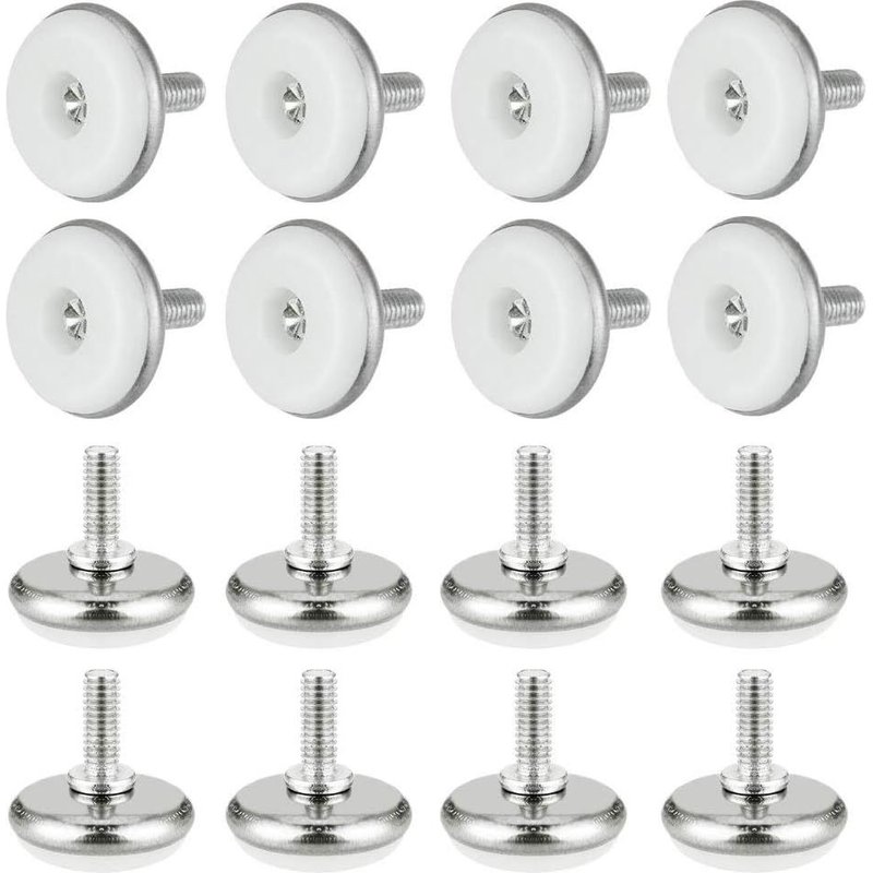 30 Pcs Pied De Meuble A Visser M6, Pieds De Nivellement Meuble En Fer Et Plastique, Pied De Table Chaise Antidérapant, M6 Pied Meuble Pour Protection Sols De Meubles Contre Le Bruit (Blanc)