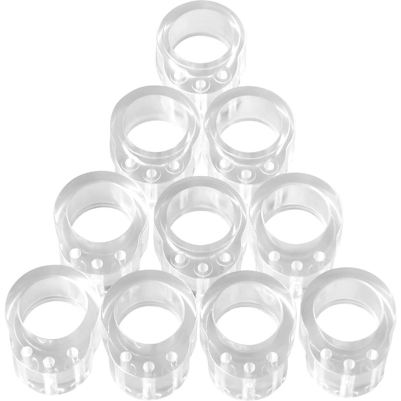 Lot de 10 butoirs de porte transparents pour poignées de porte, poignées de porte et poignées de fenêtre jusqu'à Ø 20 mm Amortisseurs d'arrêt à enfiler
