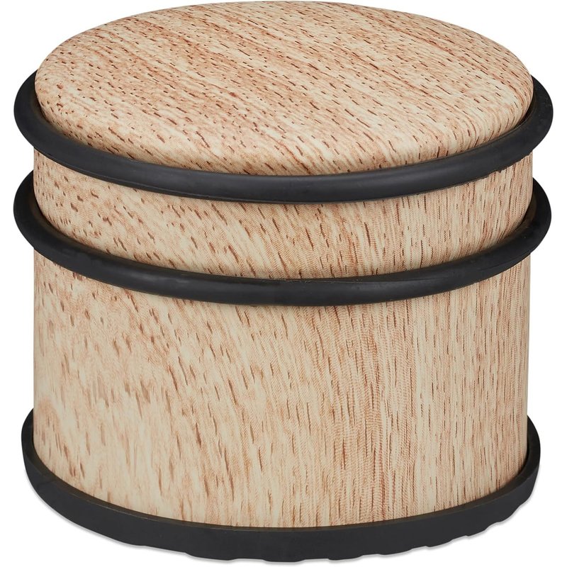 Butoir de Porte, Lourdes Portes & fenêtres, en Acier INOX & Caoutchouc, Aspect boisé, ¿ 9,5 cm, Marron Clair