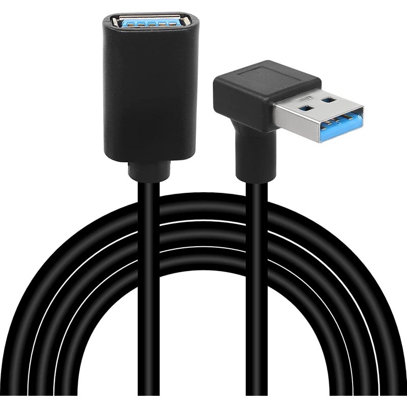 Câble d'extension USB 3.0 à 90 degrés - Fiche USB type A coudée vers le haut vers une rallonge femelle - Transfert de données pour disque dur USB Flash Drive / disque dur (Down/1 m)