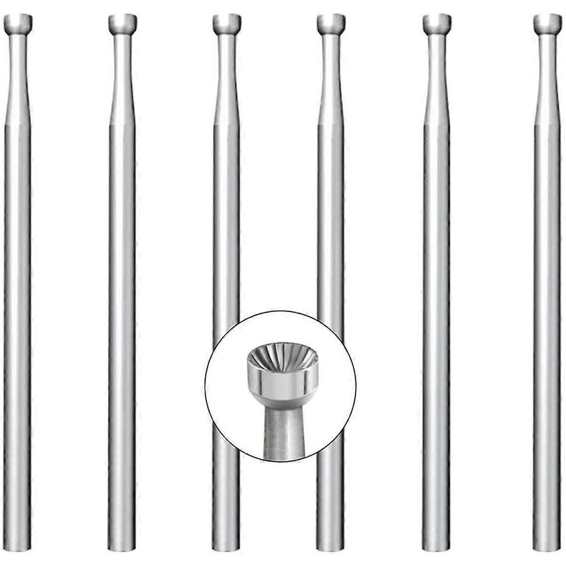 Lot de 6 fraises rondes de 2,3 mm, tige de 3/32 po, pour la fabrication de bijoux et de lapidaires